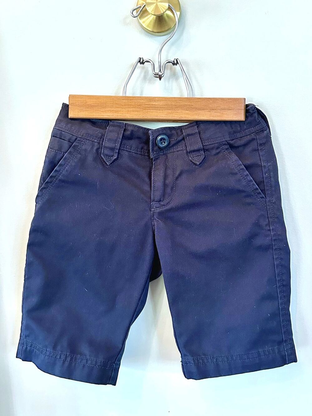 Gap Kids Navy Chino Shorts Uni Size 5 Regular Adjustable Waist Uniform Shorts